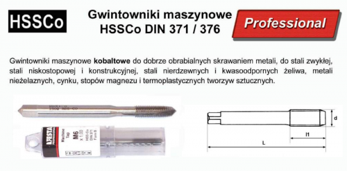 469161	M3x0,5  HSSE / HSSCo DIN 371 / 376  FESTA